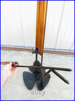 VTG Mid Century MODERNIST FIREPLACE TOOLS SET WALNUT & IRON Eames Nelson Era