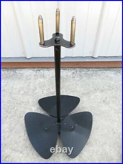 VTG Mid Century MODERNIST FIREPLACE TOOLS SET WALNUT & IRON Eames Nelson Era