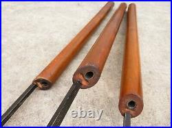 VTG Mid Century MODERNIST FIREPLACE TOOLS SET WALNUT & IRON Eames Nelson Era