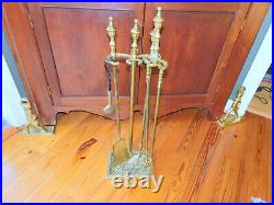 Va Metalcrafters/ Harvin Brass 5 Piece All Brass Fireplace Tool Set