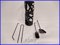 Valcourt Papyrus Fireplace Tool Set AC02622 Broom Poker Shovel Clamp