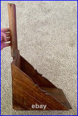 Vintage 2-Piece Spanish Folk Art Fireplace Tool Set Wooden Dust Pan with Broom