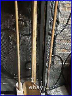 Vintage 5 Piece BRASS EAGLE FIREPLACE POKER SETBird Fire ToolBrushShovel