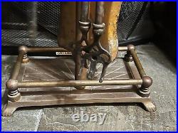 Vintage 5 Piece BRASS EAGLE FIREPLACE POKER SETBird Fire ToolBrushShovel