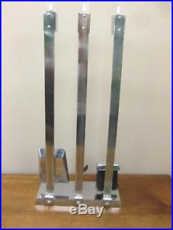 Vintage Alessandro Albrizzi Chrome and Lucite Fireplace Tool Set