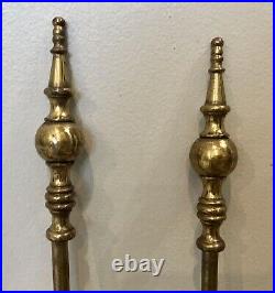 Vintage Antique Brass Federal Style Fire Place Tools Fireplace Wood Stove Set