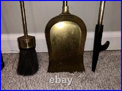 Vintage Antique Brass Federal Style Fire Place Tools Fireplace Wood Stove Set