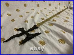 Vintage Antique Cast Iron Fireplace Fire Tools Set Guard Midieval Knight Armor