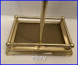 Vintage Antique Deco Shiny Brass 4 Piece Fireplace Tool Set May Be Baldwin Brass