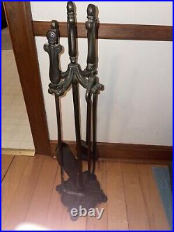 Vintage Antique Fireplace Tool Set. Unknown Maker