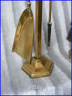 Vintage Antique French Style Brass Fireplace Fireside Companion Set Tools Stand