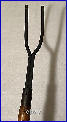 Vintage / Antique Iron Fire Place Poker Log Roller Tool 35 1/2 Long