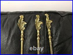 Vintage/Antique Solid Brass Fireplace Tool Set (4 Pieces)