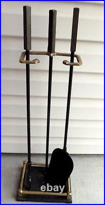 Vintage Antique Wrought Iron Fireplace Fire Pit Tool Set Scoop Shovel Poker Pick