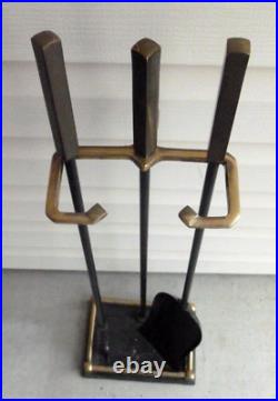 Vintage Antique Wrought Iron Fireplace Fire Pit Tool Set Scoop Shovel Poker Pick