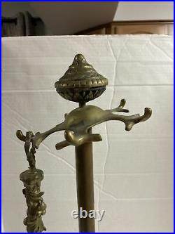 Vintage Brass Cherub Fireplace Tool Set