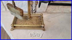 Vintage Brass Duck Fireplace Tool Kit