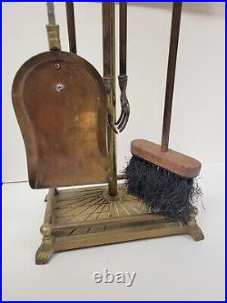 Vintage Brass Duck Head Fireplace Tool Set