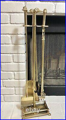 Vintage Brass Duck Head Fireplace Tool Set Beach Nautical Decorative 5 pcs