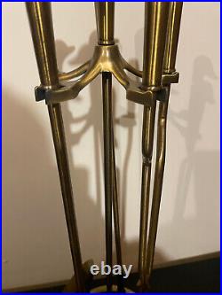 Vintage Brass Duck Mallard Fireplace Set Mid Century Modern