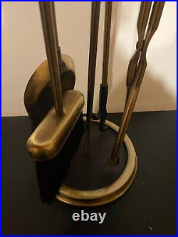 Vintage Brass Duck Mallard Fireplace Set Mid Century Modern