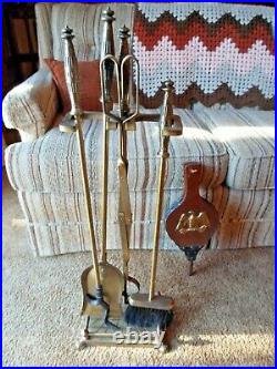 Vintage Brass Fire Tool Set