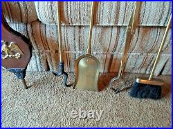 Vintage Brass Fire Tool Set