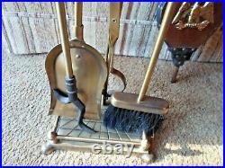 Vintage Brass Fire Tool Set