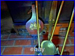 Vintage Brass Fire Tool Set