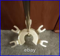 Vintage Brass Fireplace Tool Set Horseshoe Shaped Base #C-879 EUC