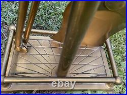 Vintage Brass Fireplace Tool Set With Stand Holder 4 Pc Bonus Brass Damper Pull