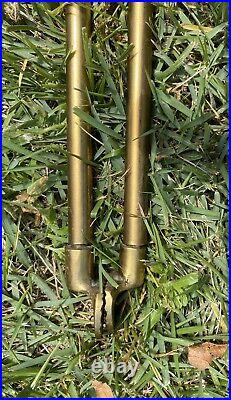 Vintage Brass Fireplace Tool Set With Stand Holder 4 Pc Bonus Brass Damper Pull