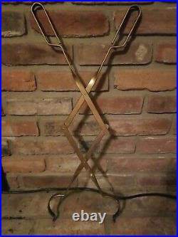 Vintage Brass Fireplace Tool Set with Duck Head Handles on the 4 Tools