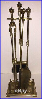 Vintage Brass Fireplace Tools Fireplace Tool Set 5 piece made in ITALY