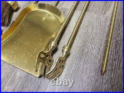 Vintage Brass Gold Fireplace 6 Piece Tool Set