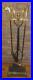 Vintage Brass Horsehead Fireplace Tool Set 5 Pieces Shovel Brush Tongs Poker