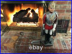Vintage British Soldier Decor Metal Fireplace Tool Set Andrea by Sadek