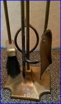 Vintage Bronze Brass Finish Fireplace Tool Set Adams Dubuque