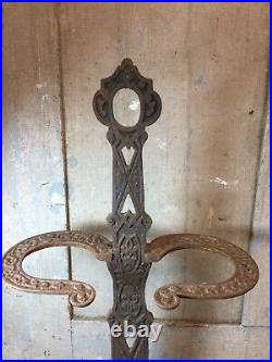 Vintage Cast Iron Fireplace Tool Set Holder Victorian Style No Tools 24