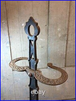 Vintage Cast Iron Fireplace Tool Set Holder Victorian Style No Tools 24