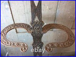 Vintage Cast Iron Fireplace Tool Set Holder Victorian Style No Tools 24