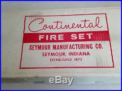 Vintage Cast Iron Fireplace Tools set Seymour Mid Century Modern retro unused