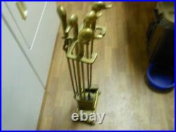 Vintage Collectible Brass Duck Head Fireplace Woodstove Tool Set