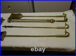 Vintage Collectible Brass Duck Head Fireplace Woodstove Tool Set