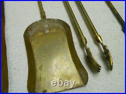 Vintage Collectible Brass Duck Head Fireplace Woodstove Tool Set