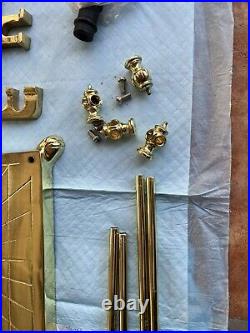 Vintage Dagan Mallard Duck Head Polished Brass Finish Fireplace Tool Set 5 Piece