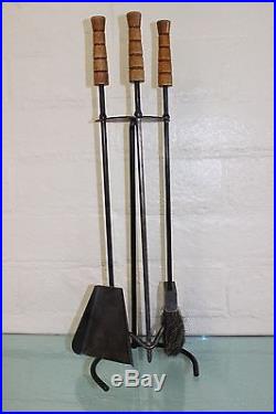 Vintage Eames LUTHER CONOVER Mid Century Modern BLACK FIREPLACE TOOLS Set