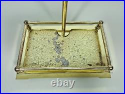 Vintage Elegant Ornate Shiny Brass Fireplace Tool Set 4 Piece + Stand 18 Lbs