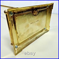 Vintage Elegant Ornate Shiny Brass Fireplace Tool Set 4 Piece + Stand 18 Lbs