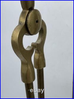 Vintage Equestrian Horse Head 5-Piece Brass Fireplace Tool Set MCM